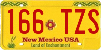 NM license plate 166TZS