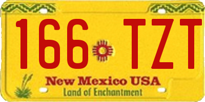 NM license plate 166TZT