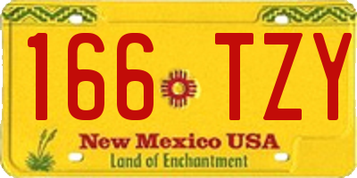 NM license plate 166TZY