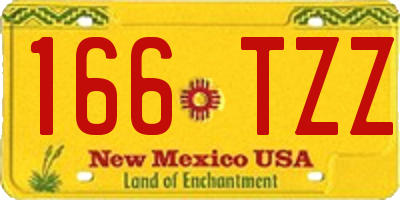 NM license plate 166TZZ