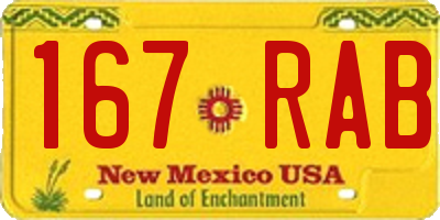 NM license plate 167RAB