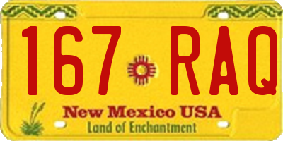 NM license plate 167RAQ