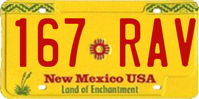 NM license plate 167RAV