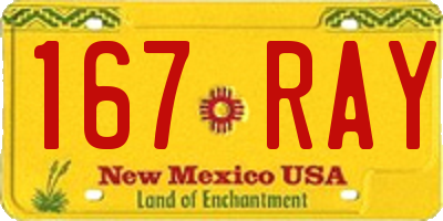 NM license plate 167RAY
