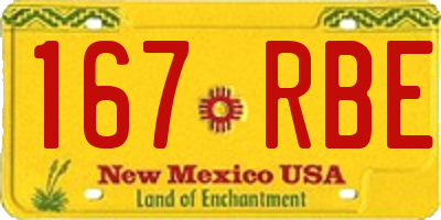 NM license plate 167RBE