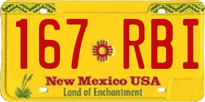 NM license plate 167RBI