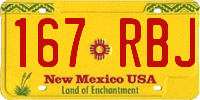 NM license plate 167RBJ