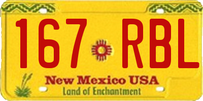 NM license plate 167RBL