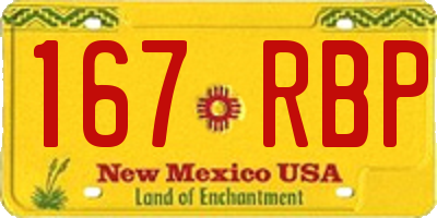 NM license plate 167RBP