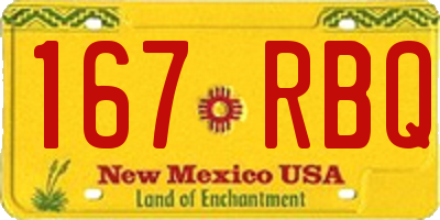 NM license plate 167RBQ