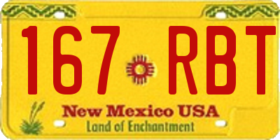 NM license plate 167RBT