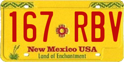 NM license plate 167RBV