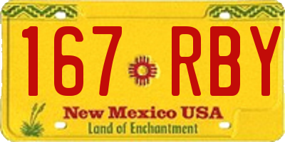 NM license plate 167RBY