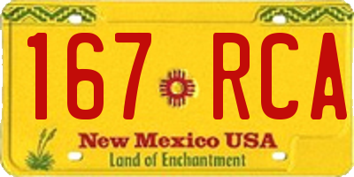 NM license plate 167RCA