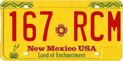 NM license plate 167RCM