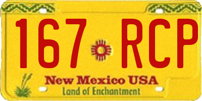 NM license plate 167RCP