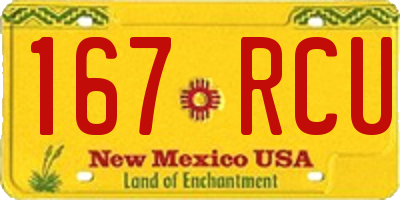 NM license plate 167RCU