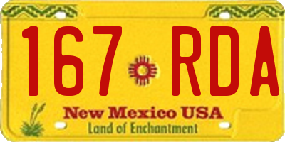 NM license plate 167RDA