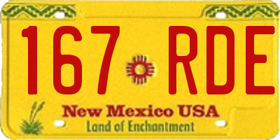 NM license plate 167RDE