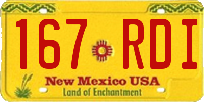 NM license plate 167RDI