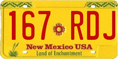 NM license plate 167RDJ