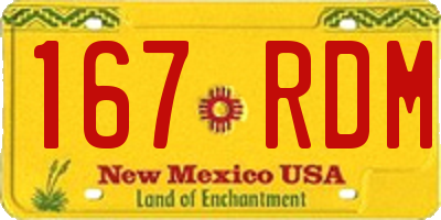 NM license plate 167RDM
