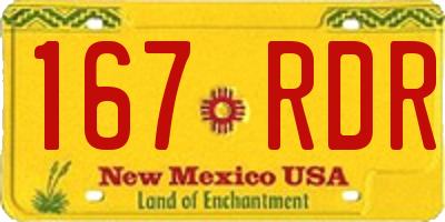 NM license plate 167RDR