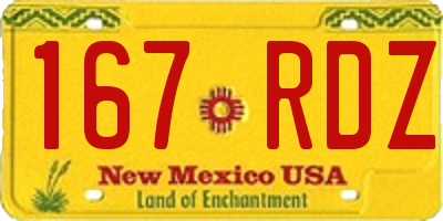 NM license plate 167RDZ