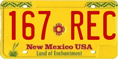 NM license plate 167REC