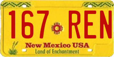 NM license plate 167REN
