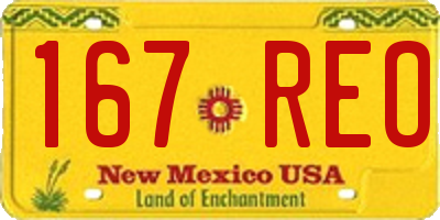 NM license plate 167REO