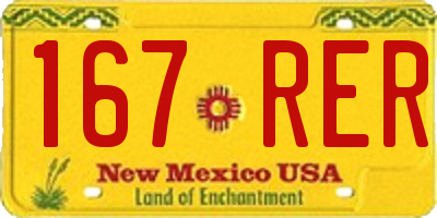 NM license plate 167RER
