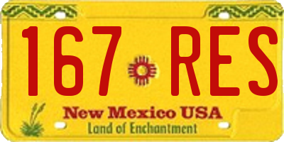 NM license plate 167RES