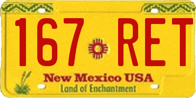 NM license plate 167RET