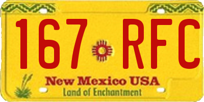 NM license plate 167RFC