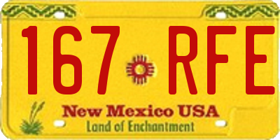 NM license plate 167RFE