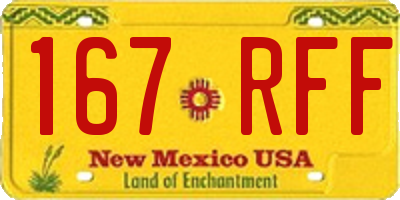 NM license plate 167RFF