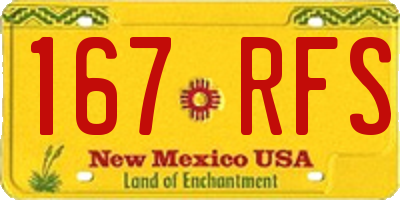 NM license plate 167RFS