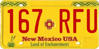 NM license plate 167RFU