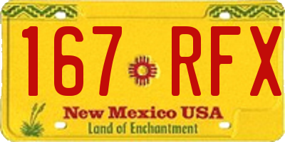 NM license plate 167RFX