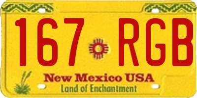 NM license plate 167RGB