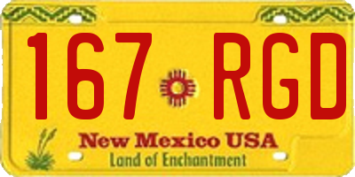 NM license plate 167RGD