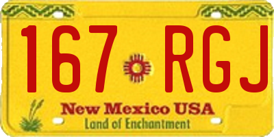 NM license plate 167RGJ