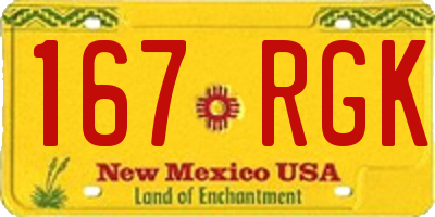 NM license plate 167RGK