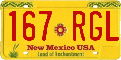 NM license plate 167RGL
