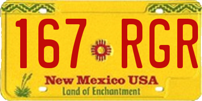 NM license plate 167RGR