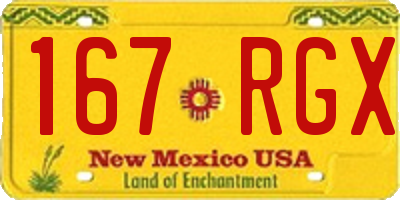 NM license plate 167RGX