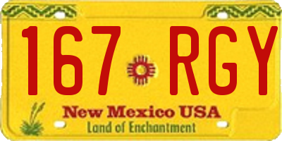 NM license plate 167RGY