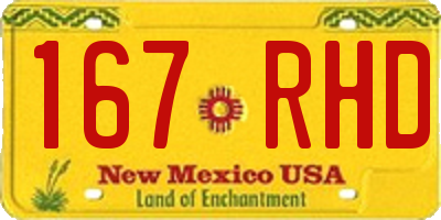 NM license plate 167RHD