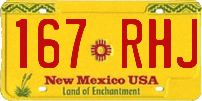 NM license plate 167RHJ